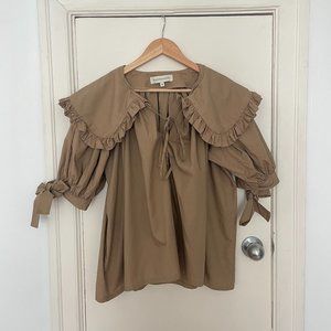 Eliza Faulkner Sawyer Top M - collared blouse
